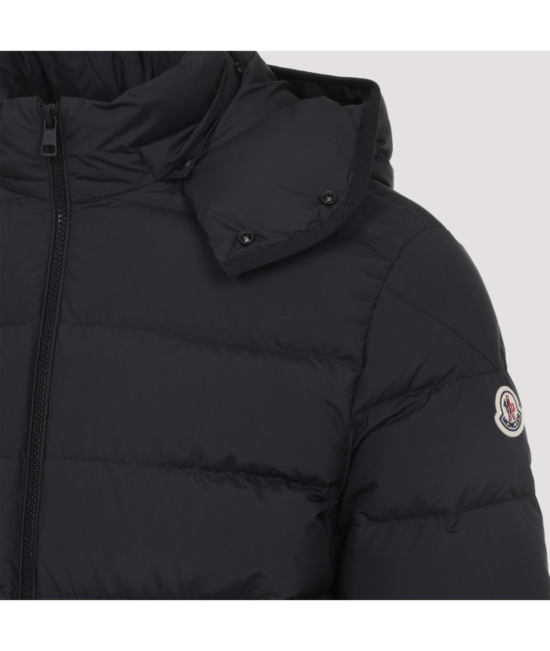 MONCLER Черный полиэстеровый пуховик, фото 5