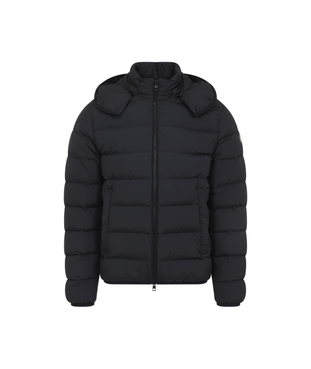 MONCLER Черный полиэстеровый пуховик, фото 1