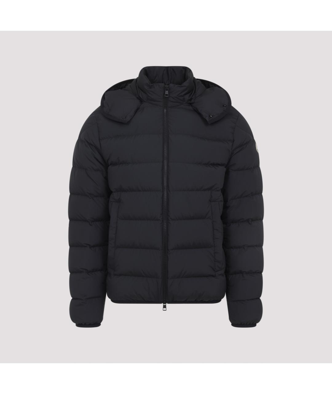 MONCLER Черный полиэстеровый пуховик, фото 3