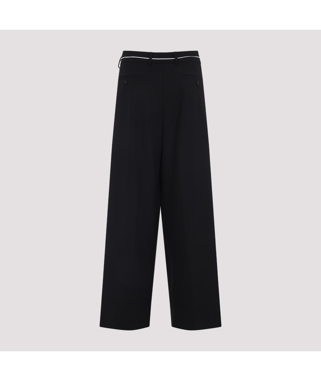 DRIES VAN NOTEN Черные шерстяные повседневные брюки, фото 4