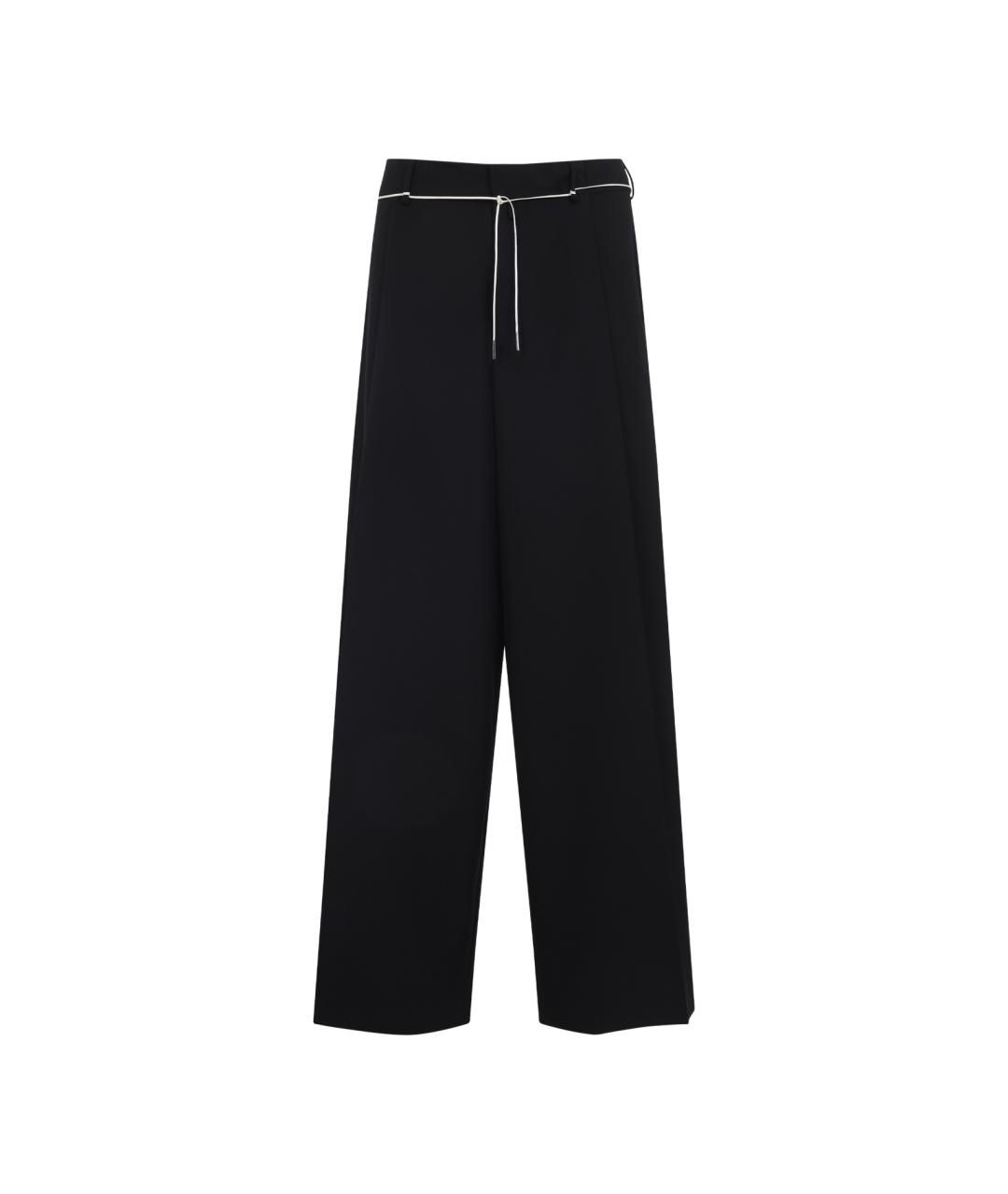 DRIES VAN NOTEN Черные шерстяные повседневные брюки, фото 1