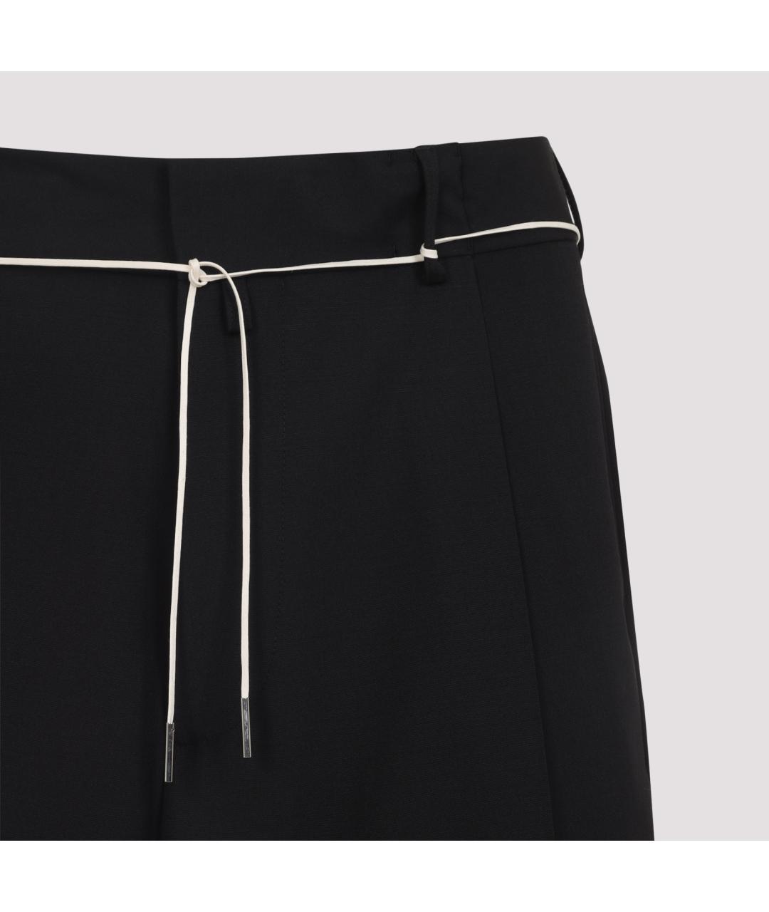 DRIES VAN NOTEN Черные шерстяные повседневные брюки, фото 5