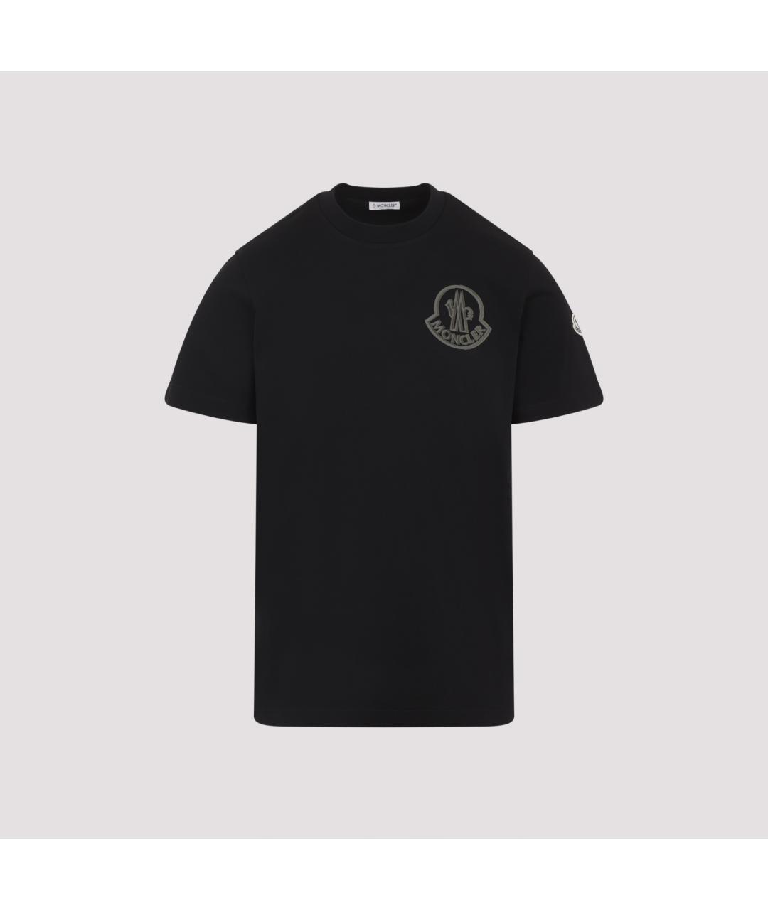 MONCLER Черная хлопковая футболка, фото 3