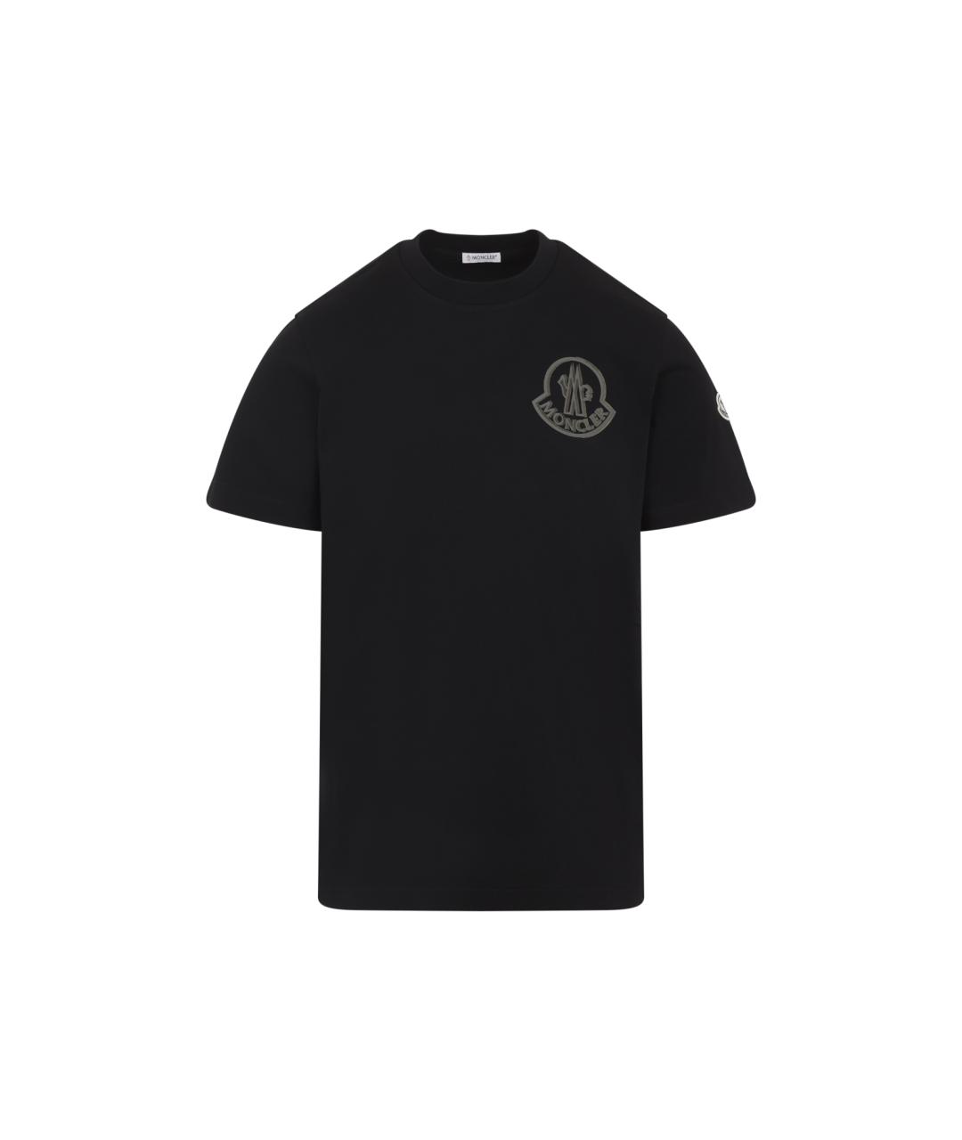 MONCLER Черная хлопковая футболка, фото 1