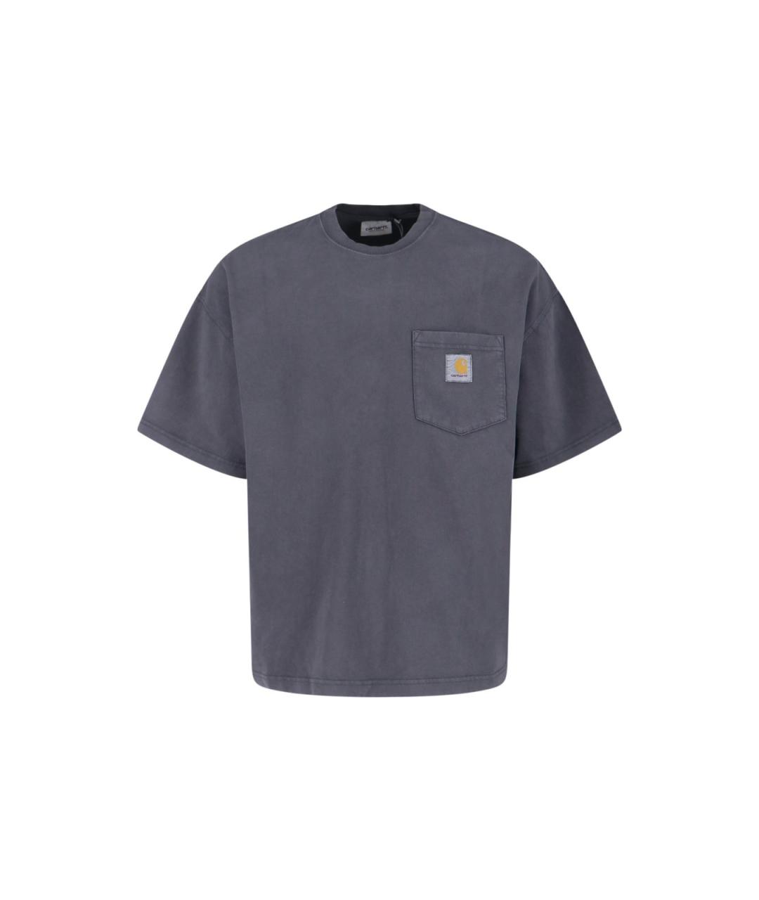 CARHARTT WIP Серая хлопковая футболка, фото 1