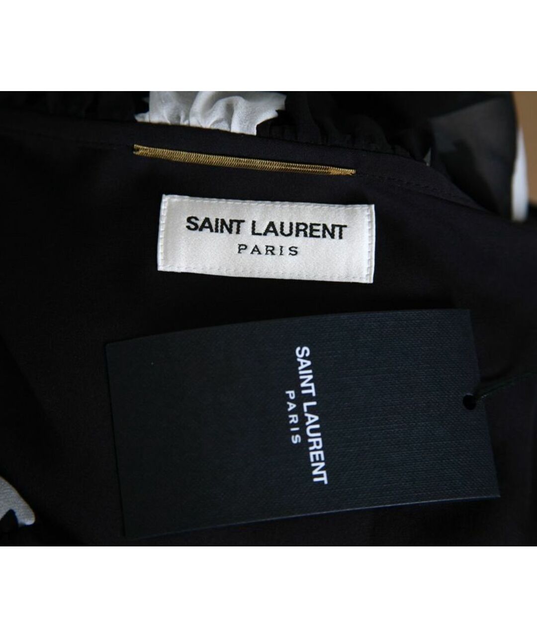 SAINT LAURENT Черное шелковое повседневное платье, фото 3