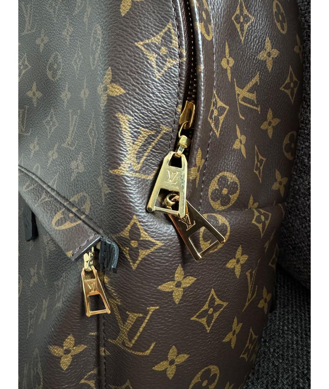 LOUIS VUITTON Коричневый кожаный рюкзак, фото 5