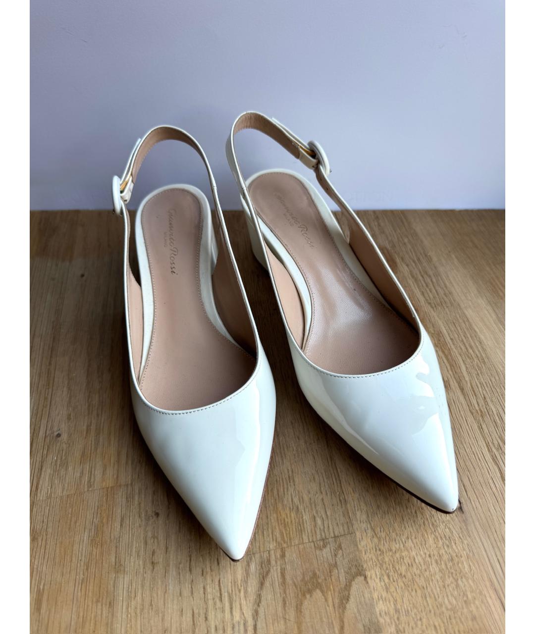 GIANVITO ROSSI Белые кожаные туфли, фото 3