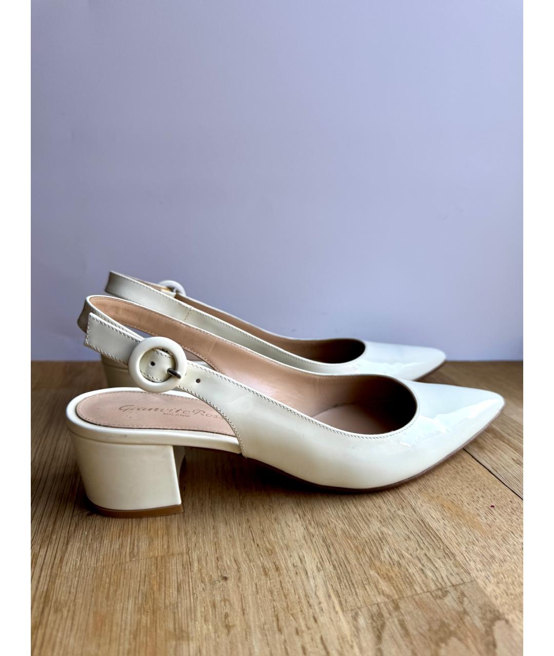 GIANVITO ROSSI Белые кожаные туфли, фото 4