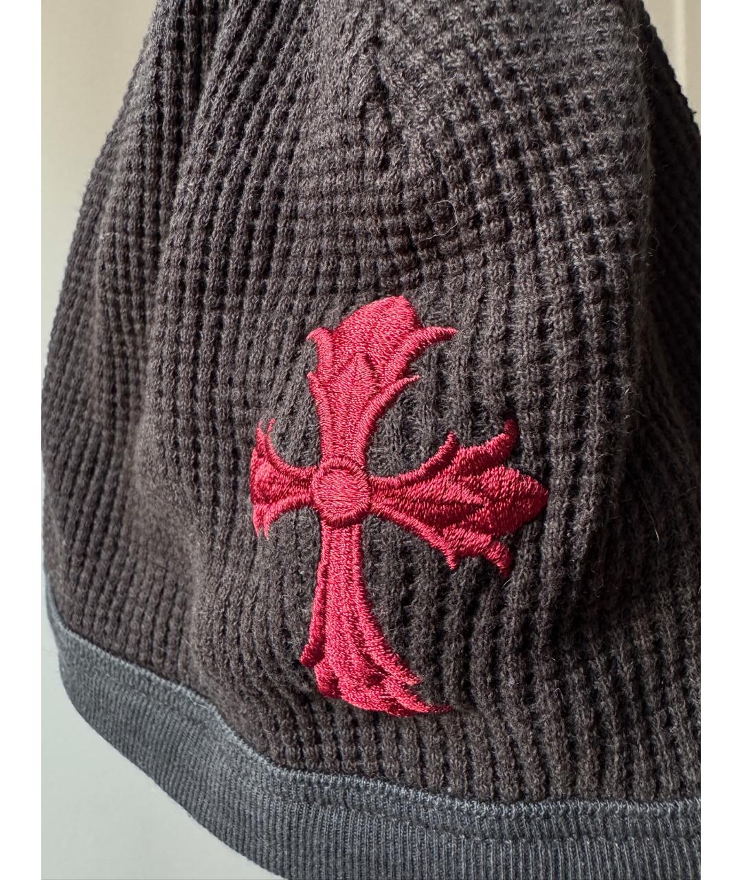 CHROME HEARTS Черная хлопковая шапка, фото 2