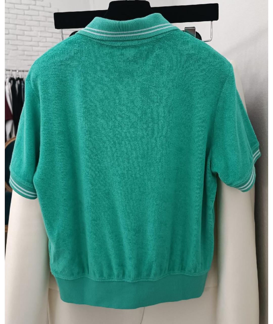 SPORTY AND RICH Бирюзовая хлопковая футболка, фото 2