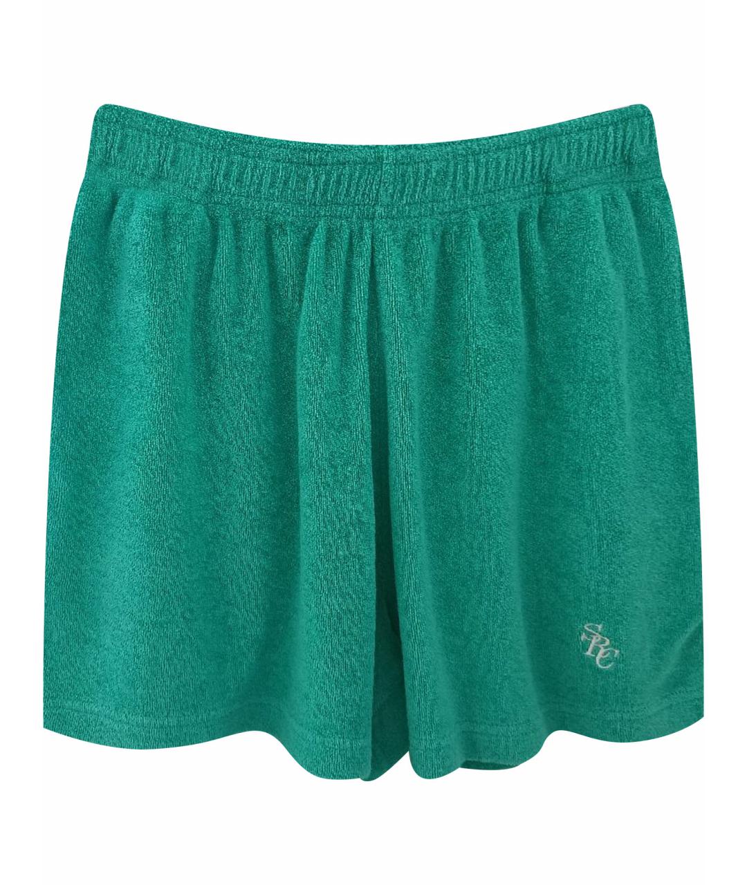 SPORTY AND RICH Бирюзовые хлопковые шорты, фото 1