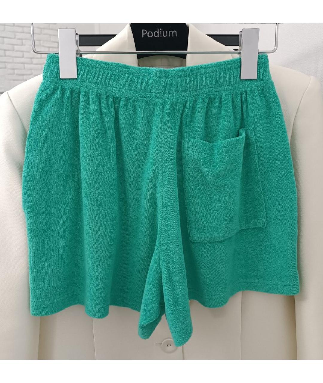 SPORTY AND RICH Бирюзовые хлопковые шорты, фото 2