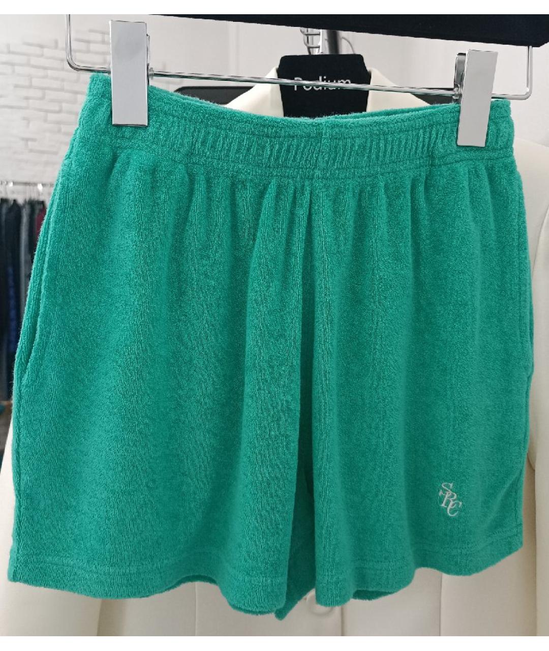 SPORTY AND RICH Бирюзовые хлопковые шорты, фото 4