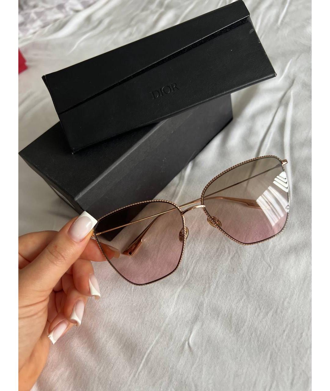 CHRISTIAN DIOR Золотые металлические солнцезащитные очки, фото 2