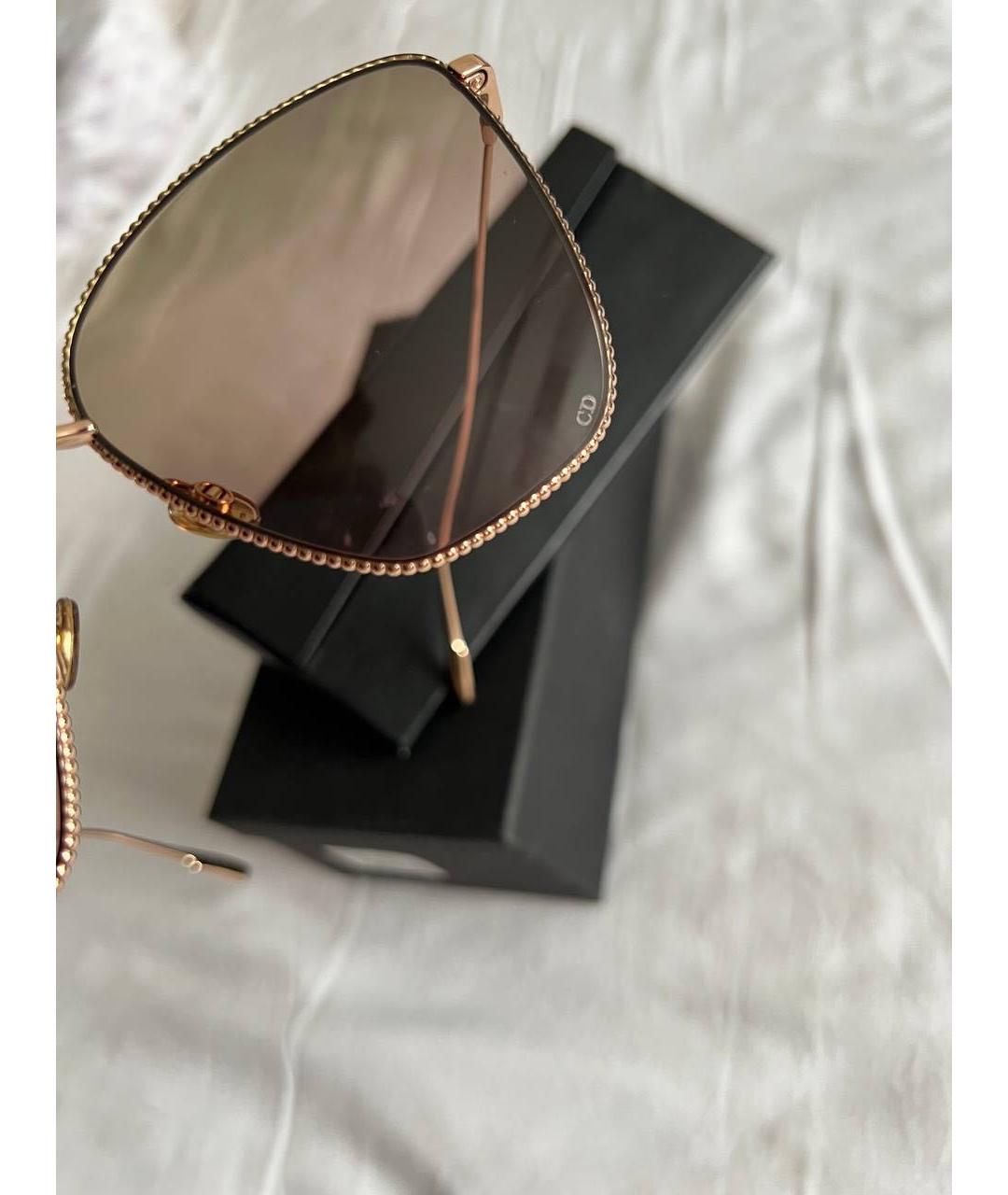 CHRISTIAN DIOR Золотые металлические солнцезащитные очки, фото 3