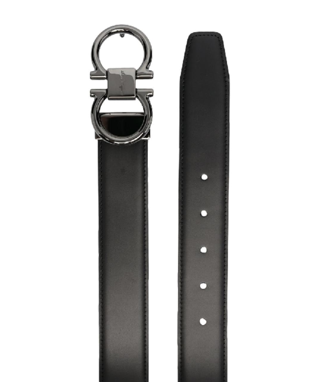 FERRAGAMO Черный кожаный ремень, фото 2