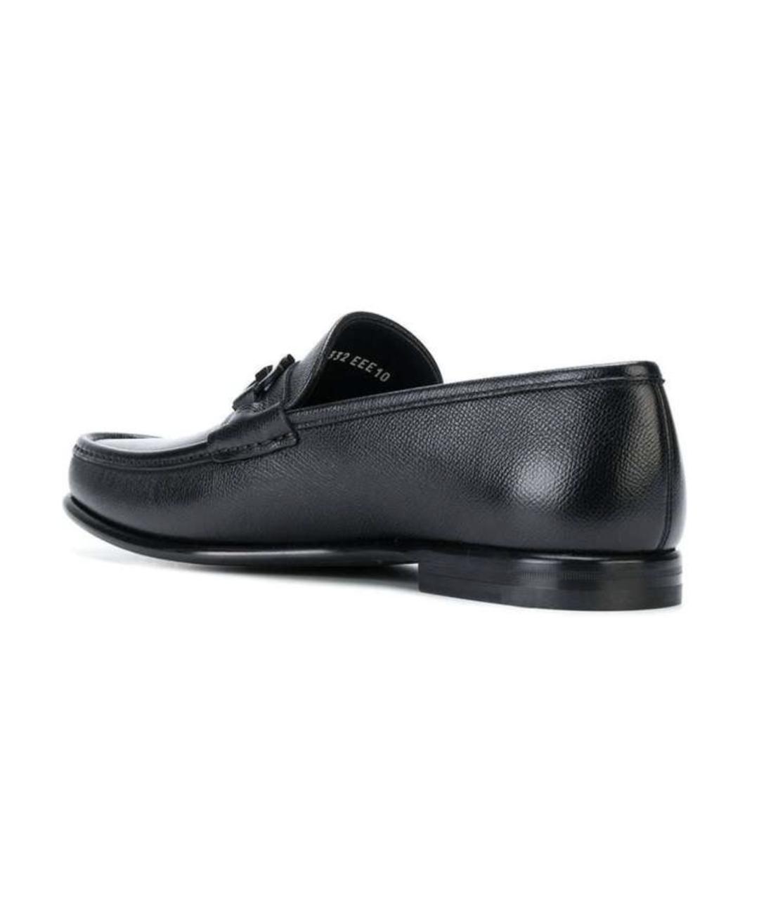 FERRAGAMO Черные кожаные лоферы, фото 2