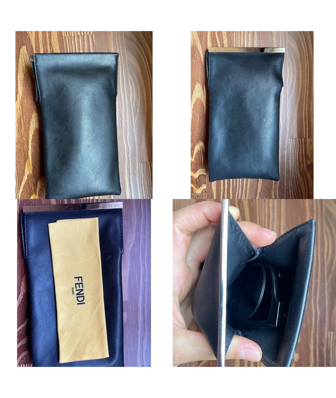 FENDI Черные пластиковые солнцезащитные очки, фото 4