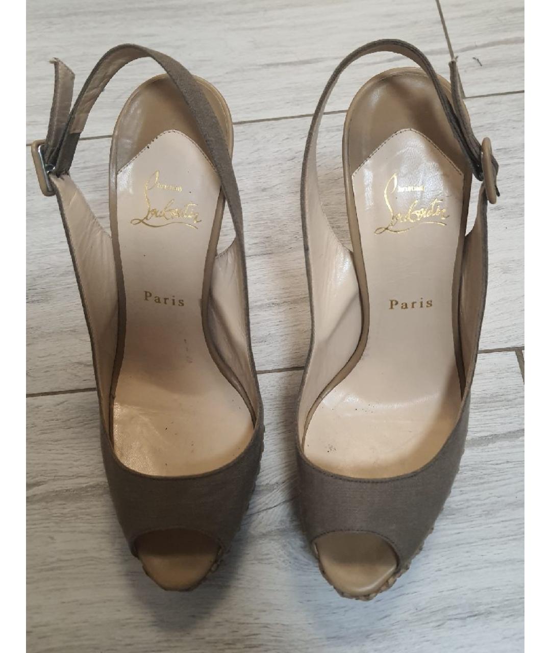CHRISTIAN LOUBOUTIN Бежевые босоножки, фото 2