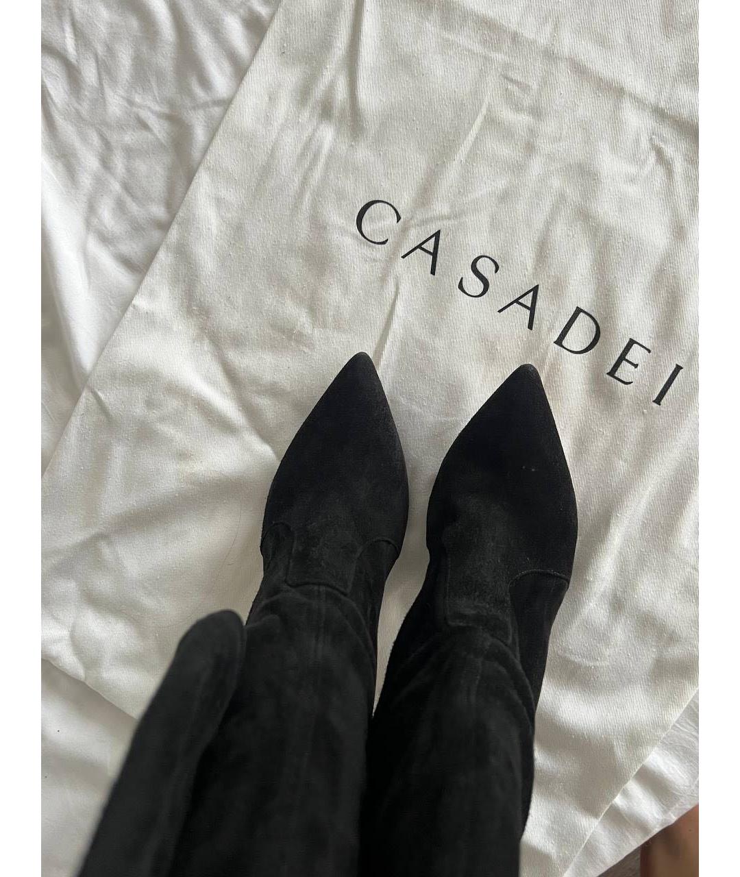 CASADEI Черные замшевые ботфорты, фото 2