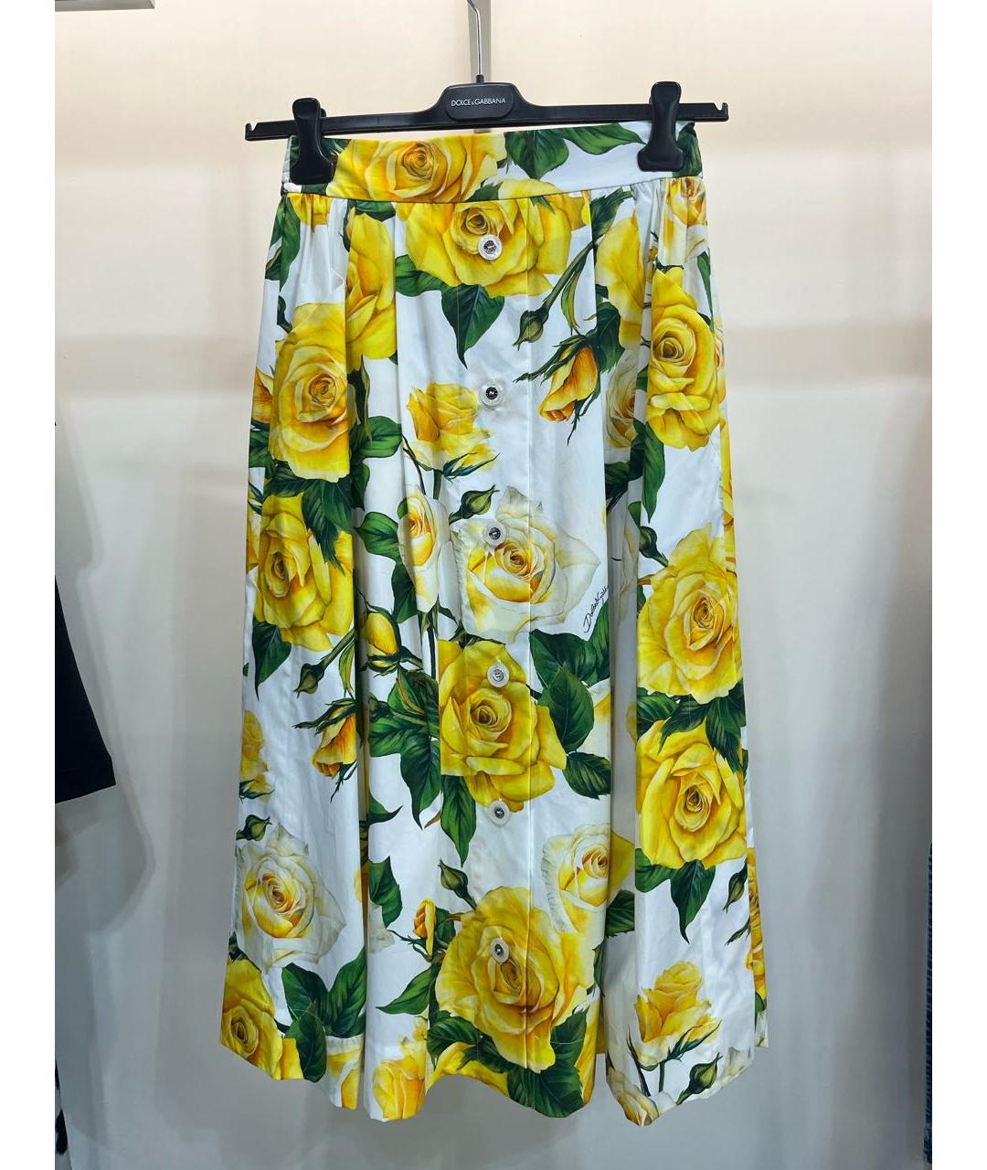 DOLCE&GABBANA Мульти хлопковая юбка миди, фото 4