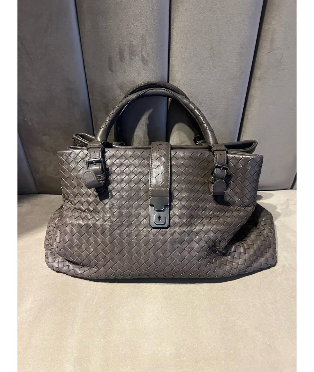 BOTTEGA VENETA Серая кожаная сумка тоут, фото 5