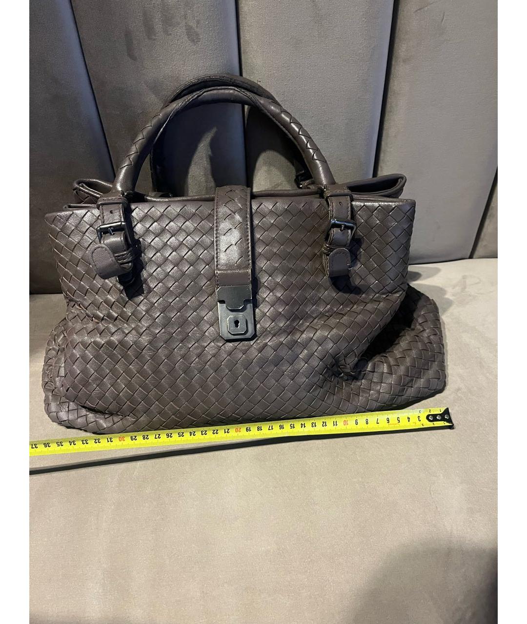 BOTTEGA VENETA Серая кожаная сумка тоут, фото 2