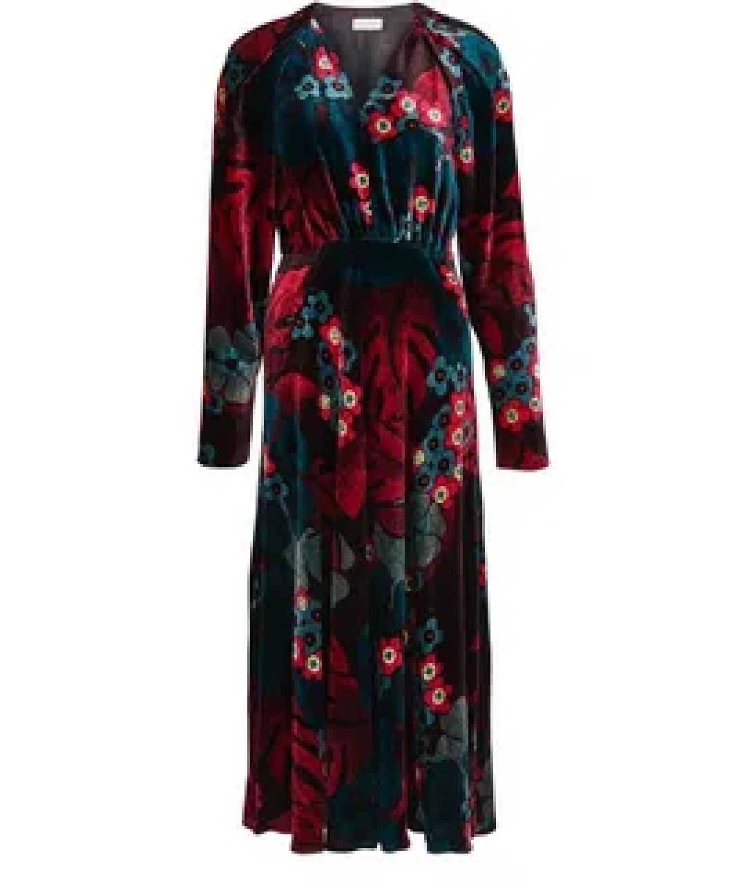 DRIES VAN NOTEN Бордовое вискозное повседневное платье, фото 1