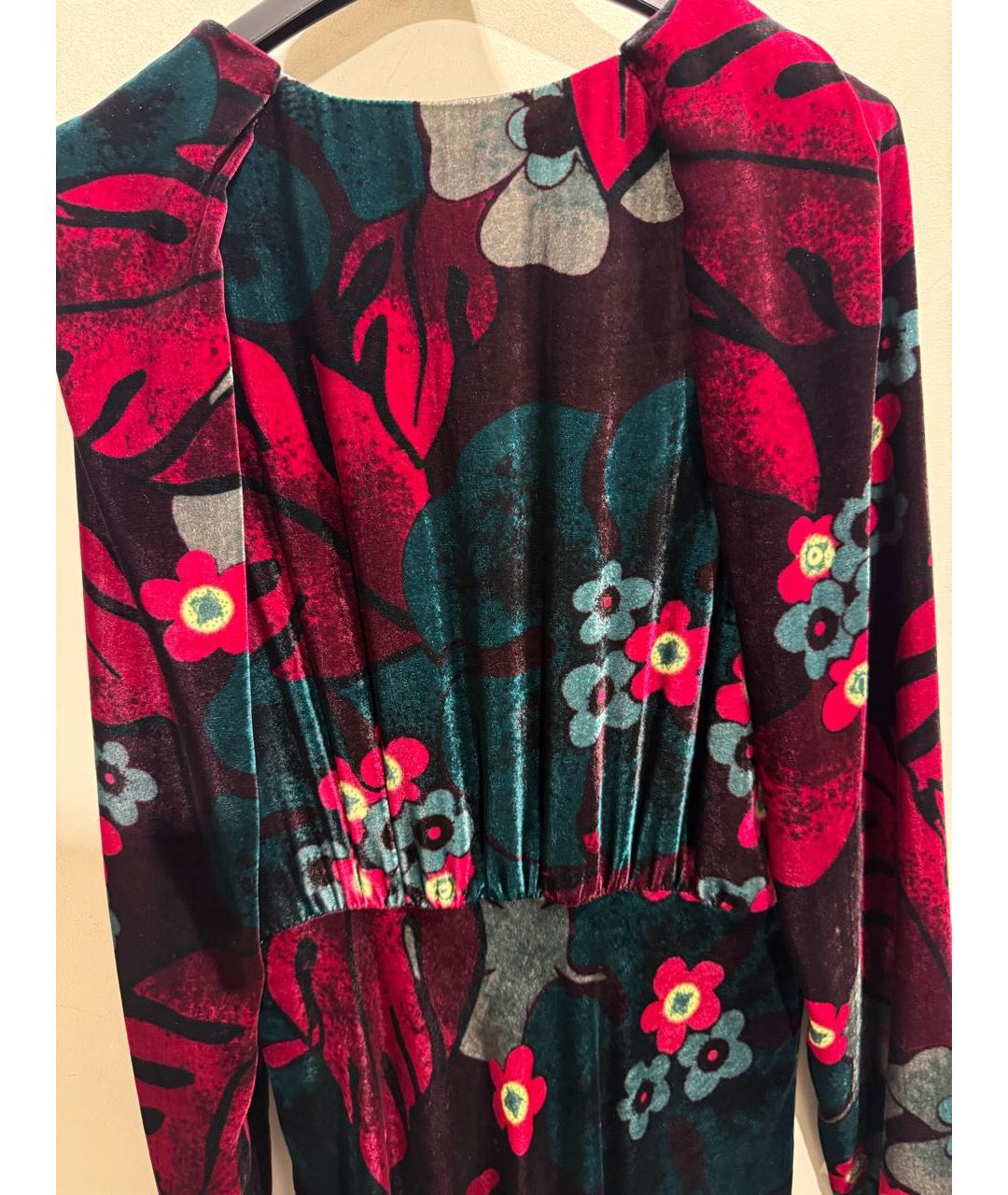 DRIES VAN NOTEN Бордовое вискозное повседневное платье, фото 5