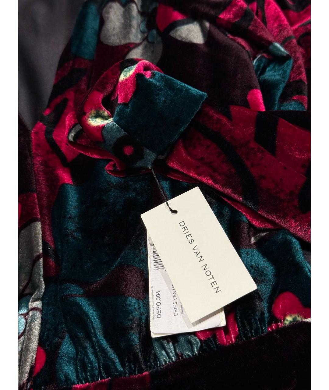 DRIES VAN NOTEN Бордовое вискозное повседневное платье, фото 6