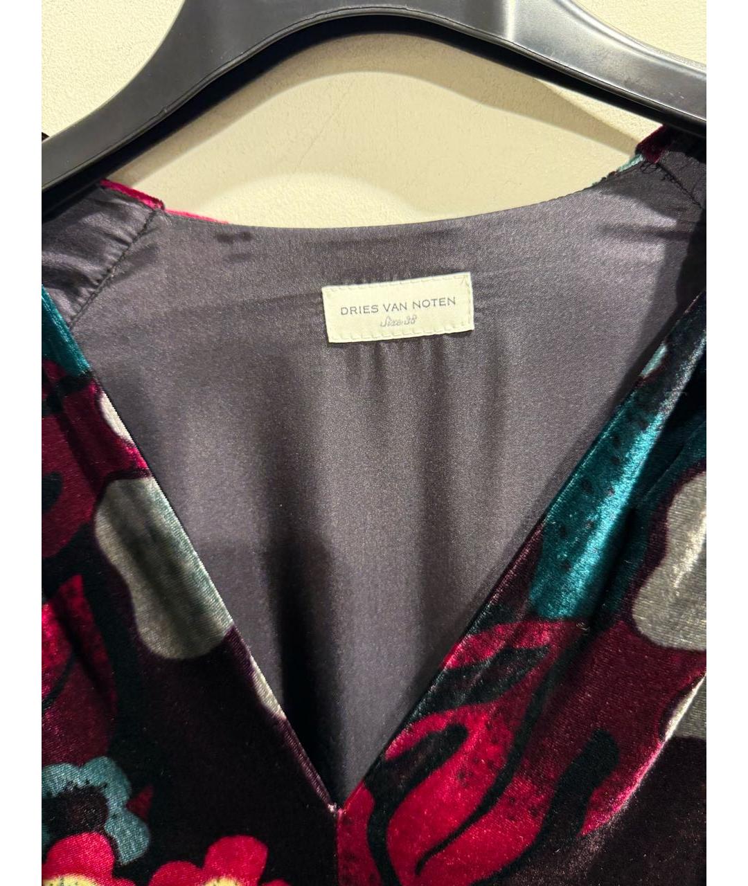DRIES VAN NOTEN Бордовое вискозное повседневное платье, фото 4