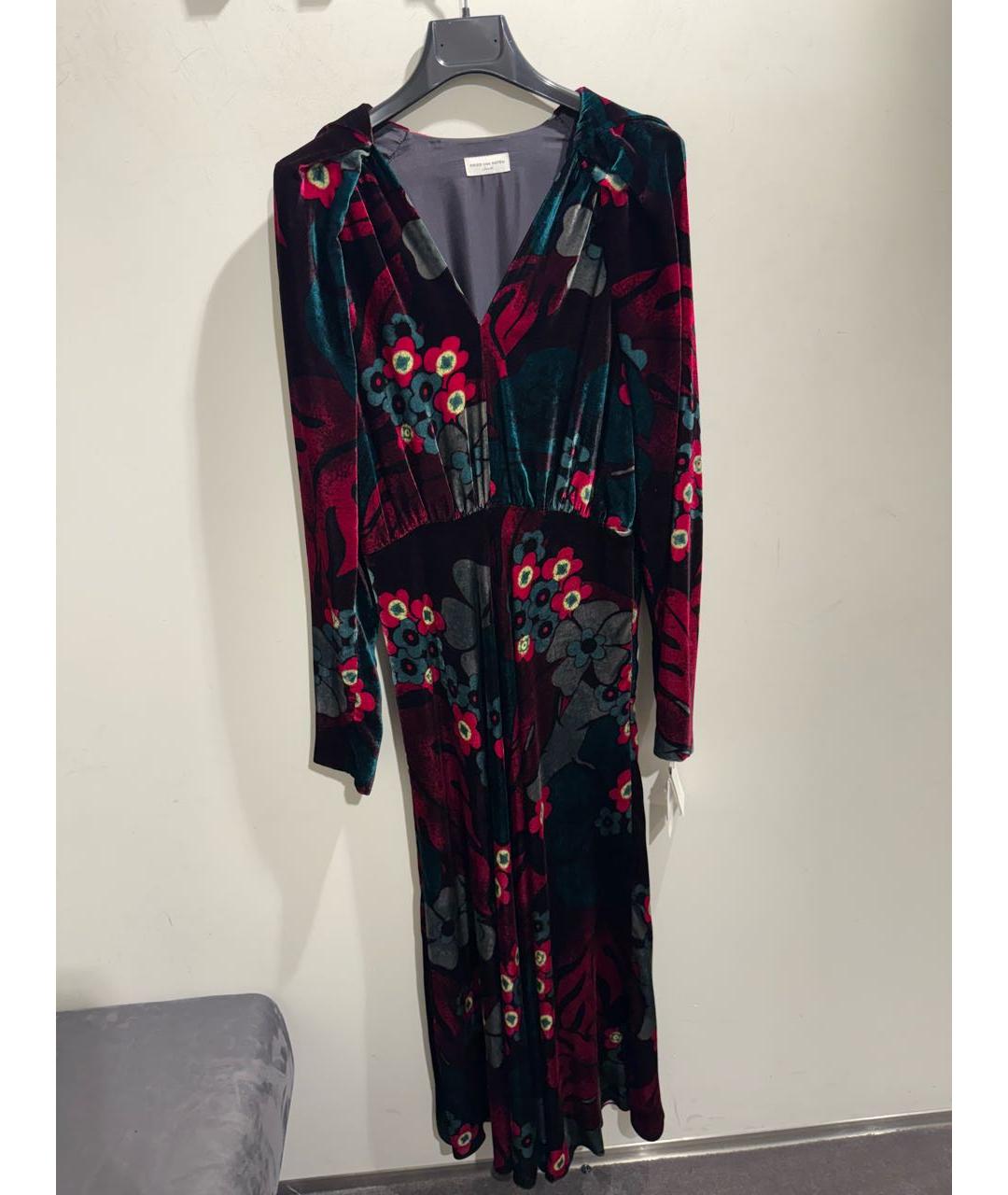 DRIES VAN NOTEN Бордовое вискозное повседневное платье, фото 2