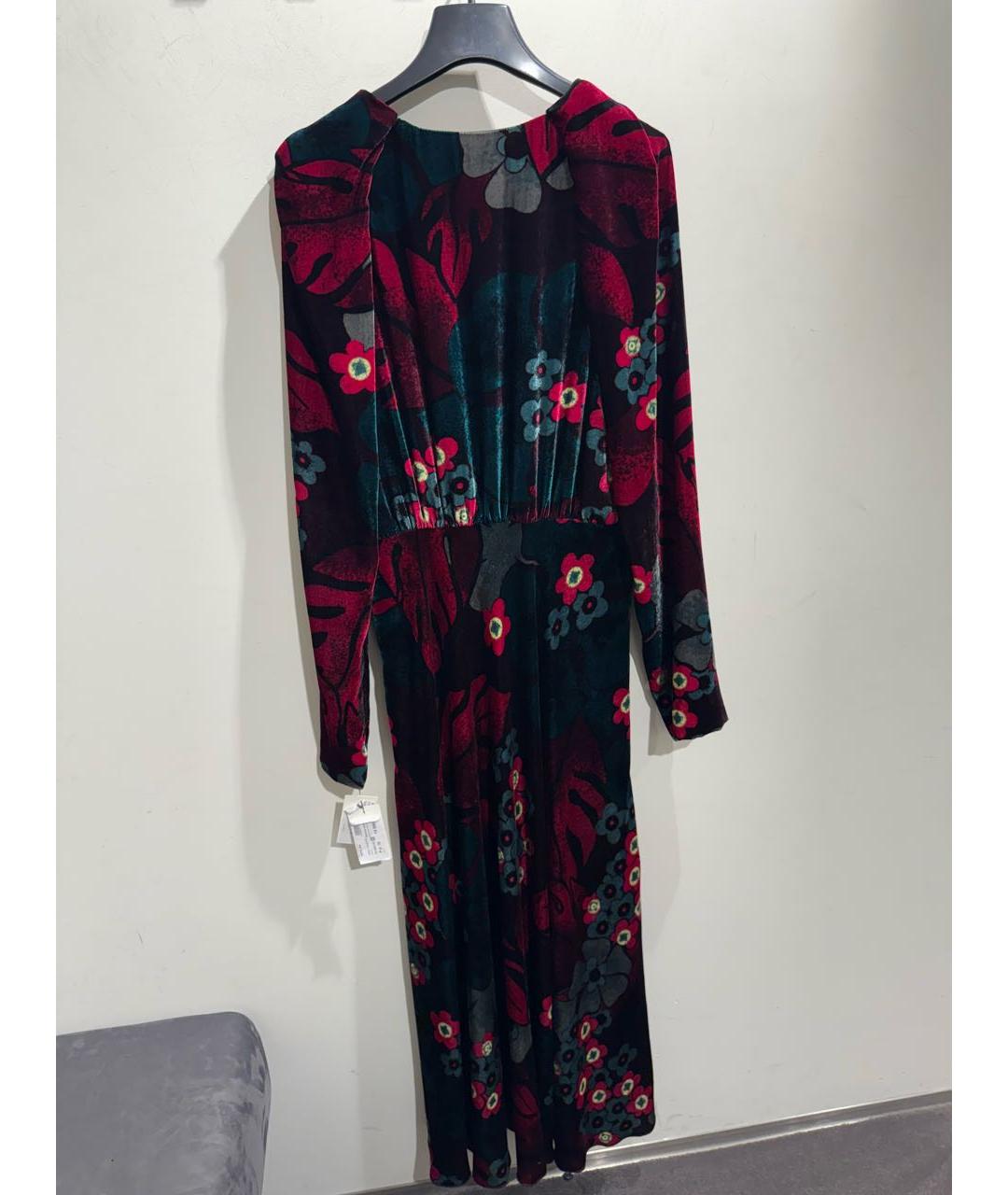 DRIES VAN NOTEN Бордовое вискозное повседневное платье, фото 3