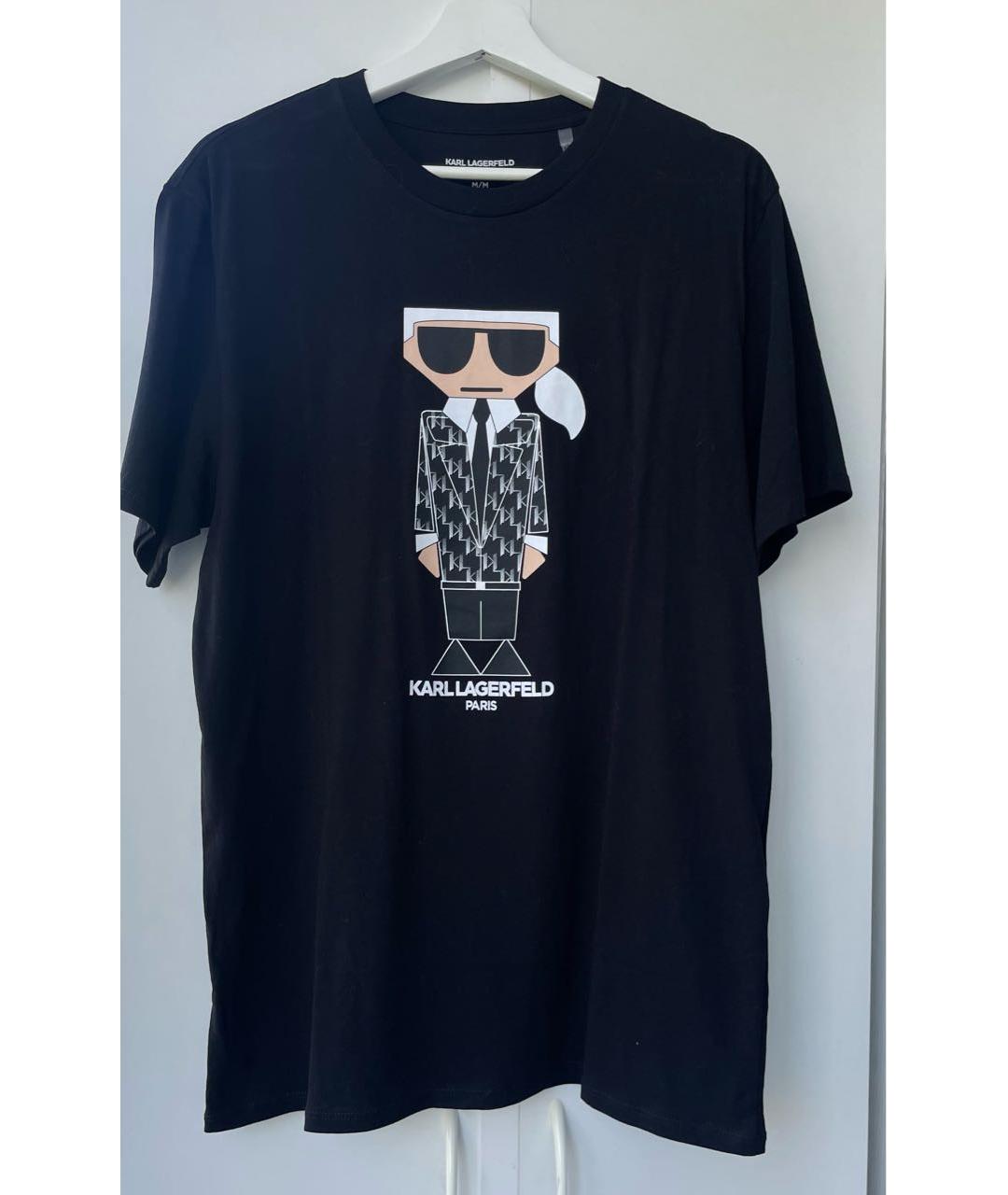 KARL LAGERFELD Черная хлопковая футболка, фото 6