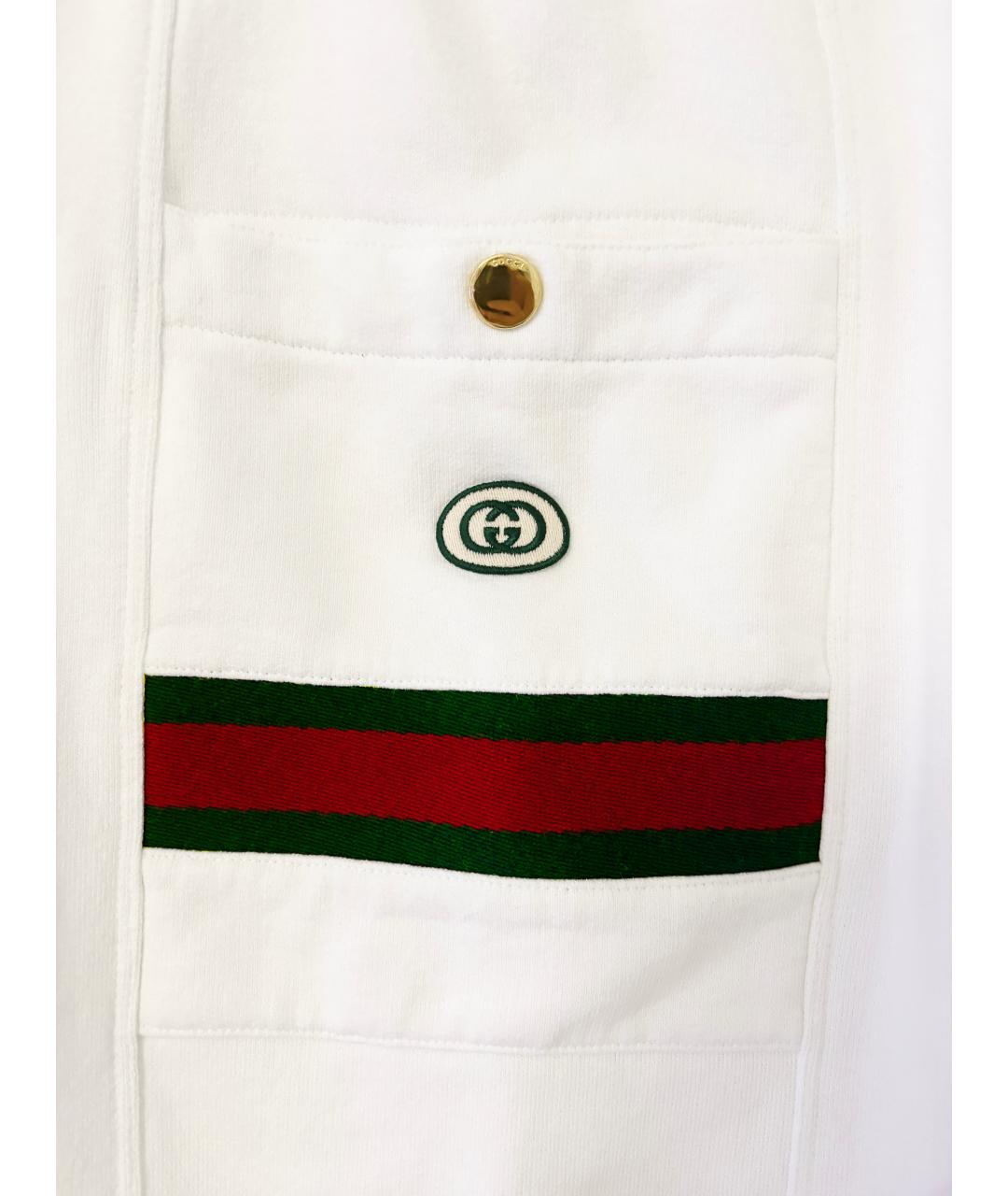 GUCCI Белые хлопковые повседневные брюки, фото 4