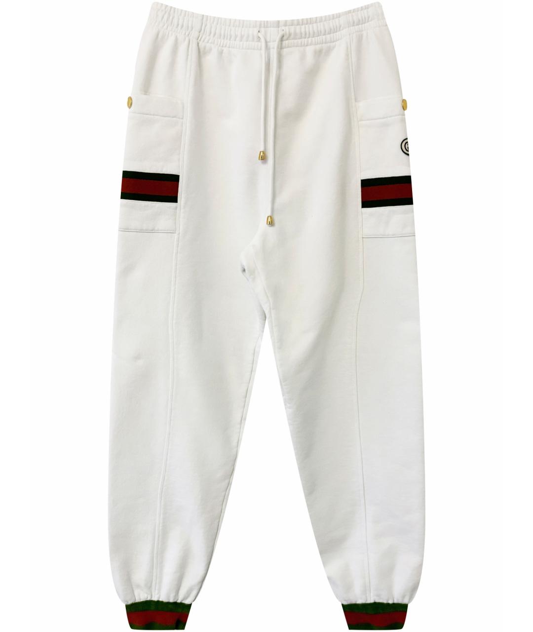 GUCCI Белые хлопковые повседневные брюки, фото 1