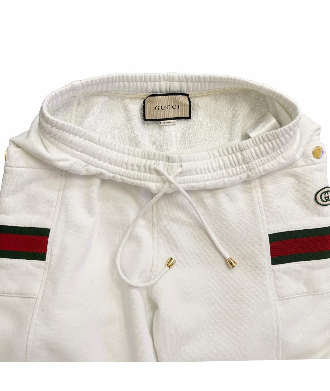 GUCCI Белые хлопковые повседневные брюки, фото 3