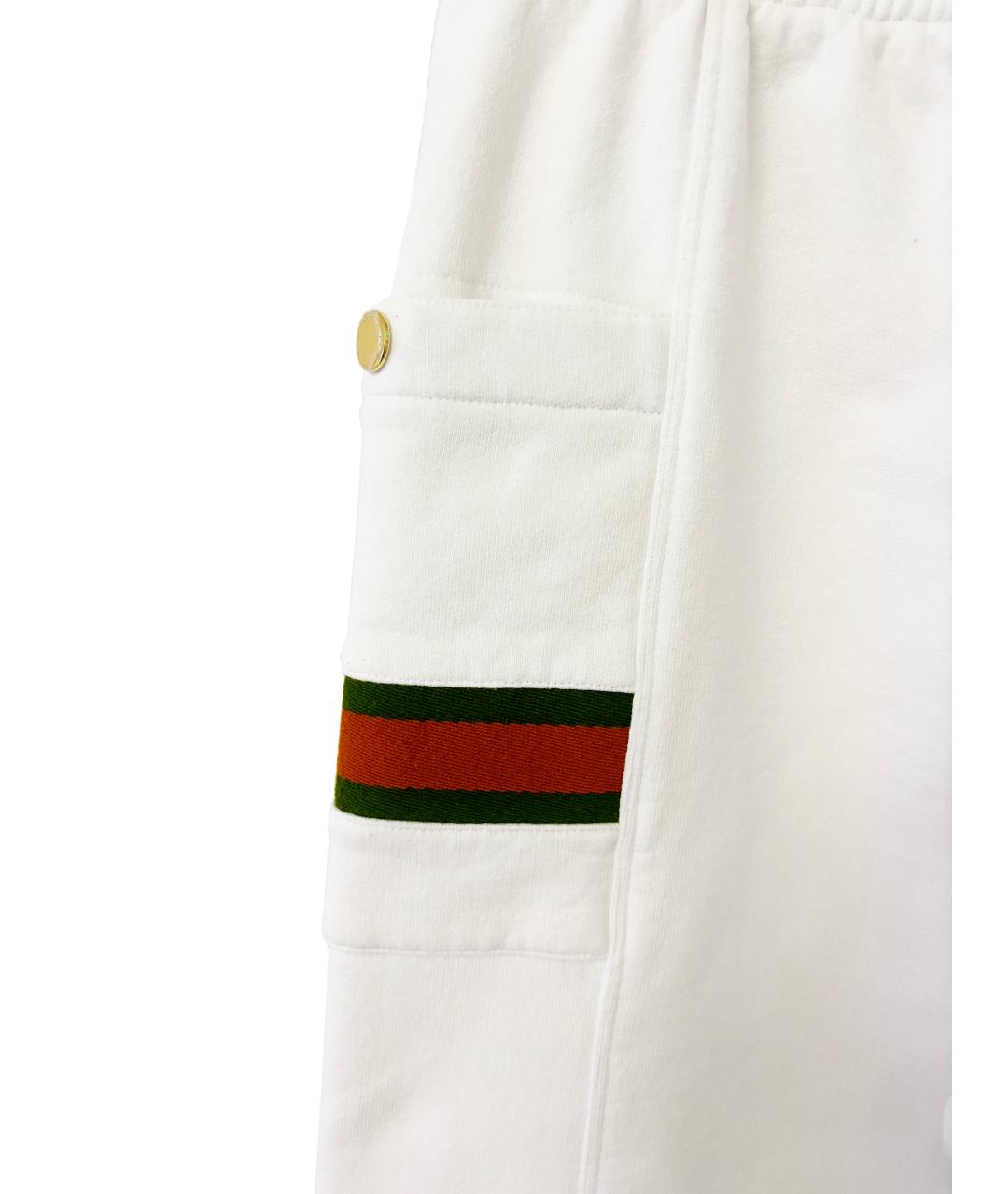GUCCI Белые хлопковые повседневные брюки, фото 7