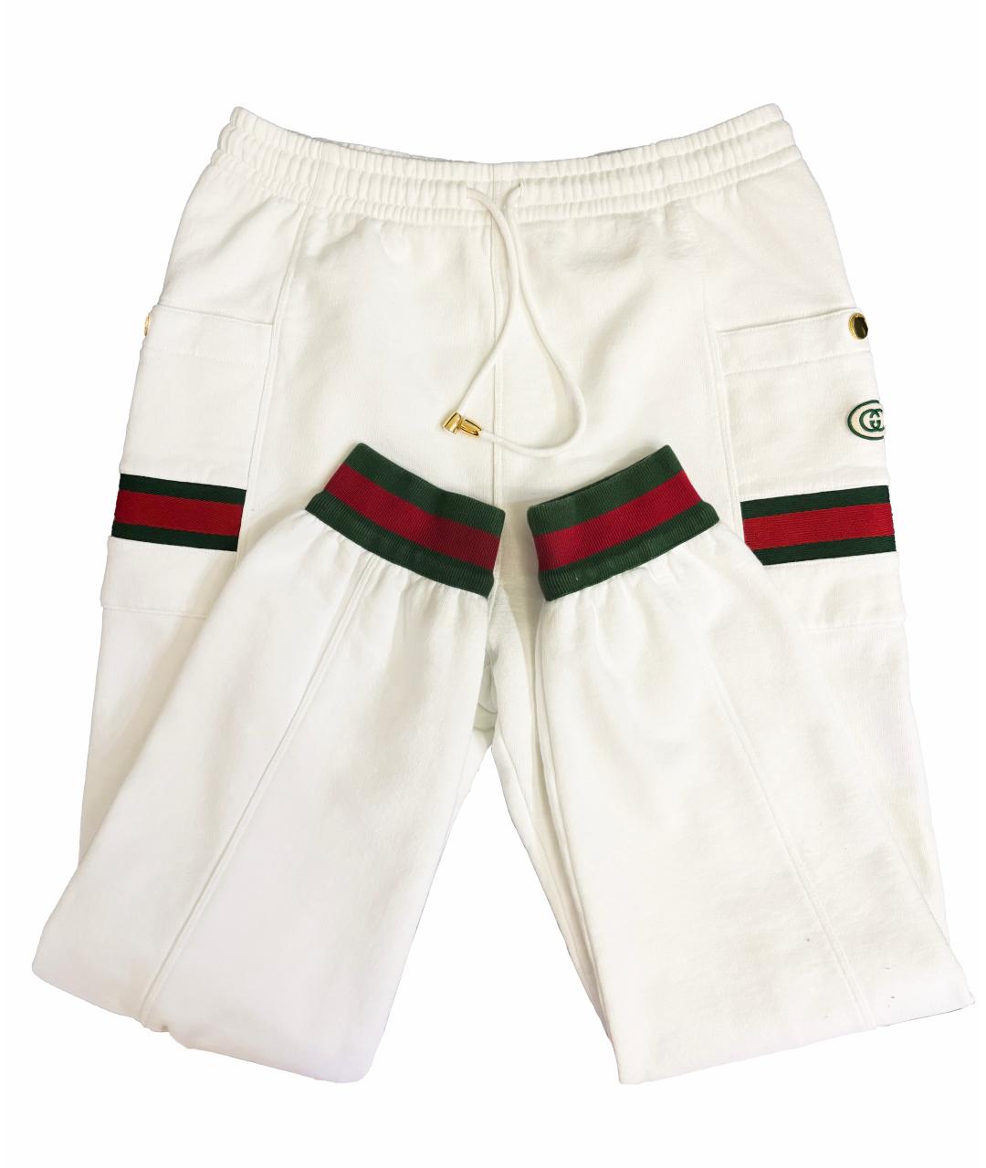 GUCCI Белые хлопковые повседневные брюки, фото 6
