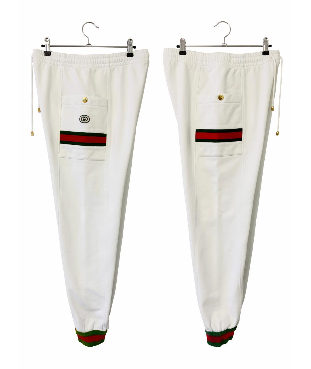 GUCCI Белые хлопковые повседневные брюки, фото 5