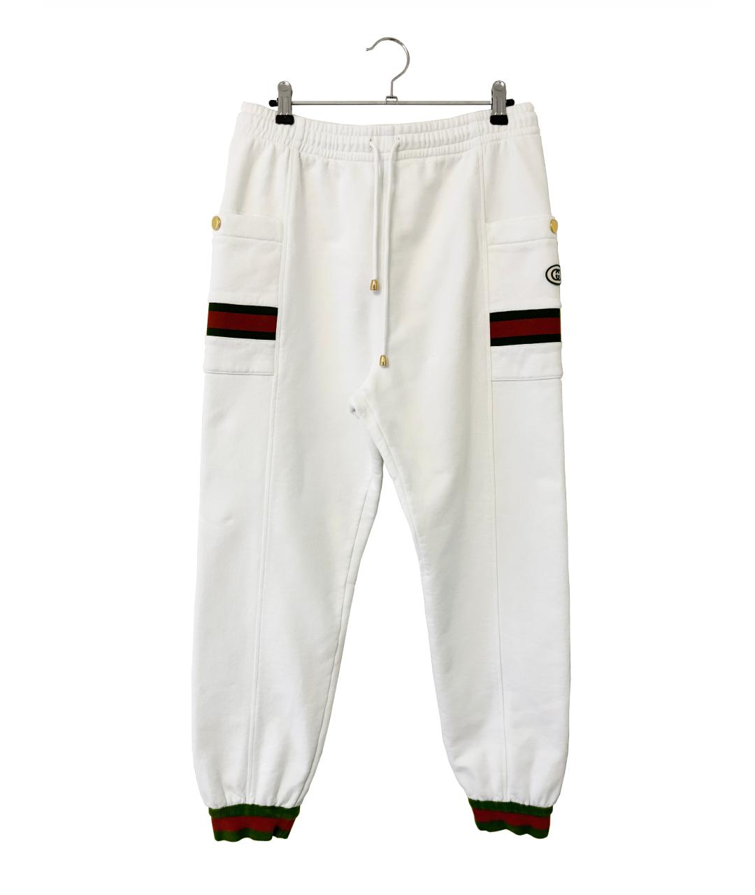 GUCCI Белые хлопковые повседневные брюки, фото 10