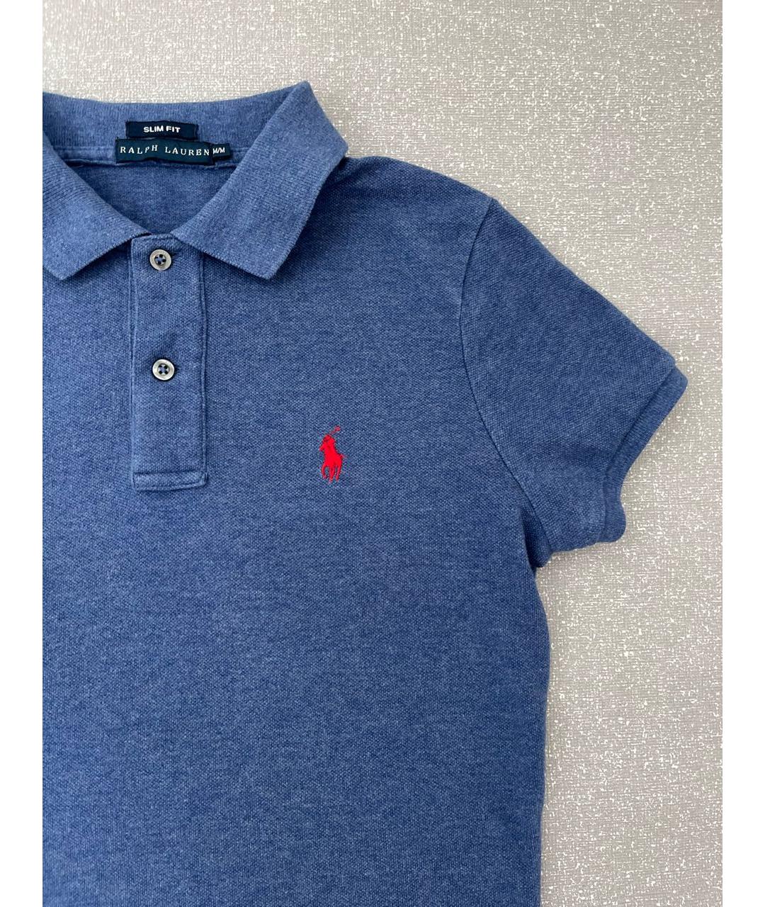 RALPH LAUREN Синяя хлопковая футболка, фото 2