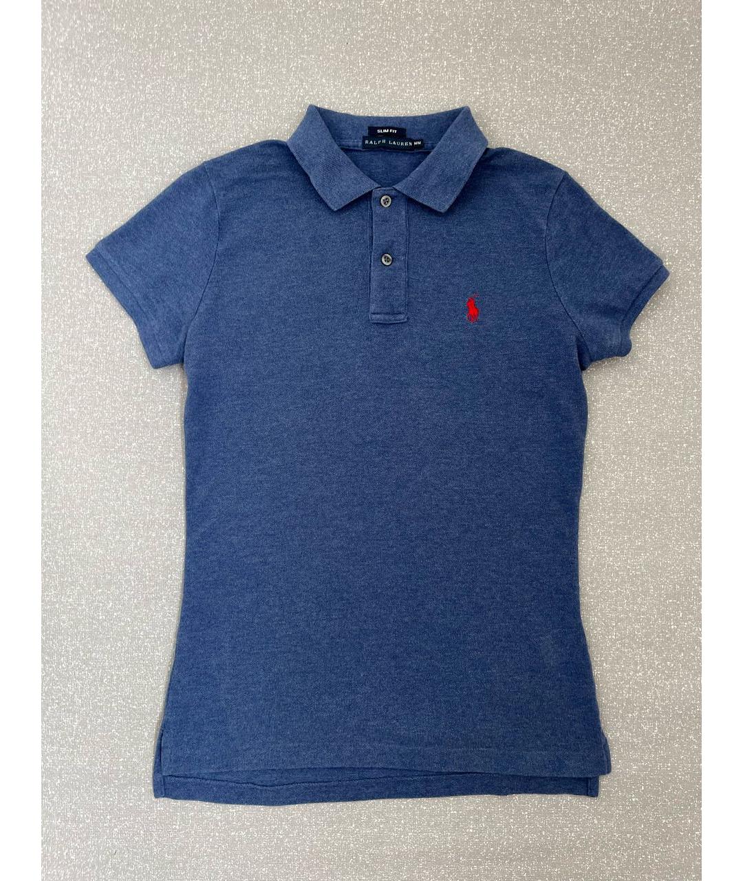 RALPH LAUREN Синяя хлопковая футболка, фото 9
