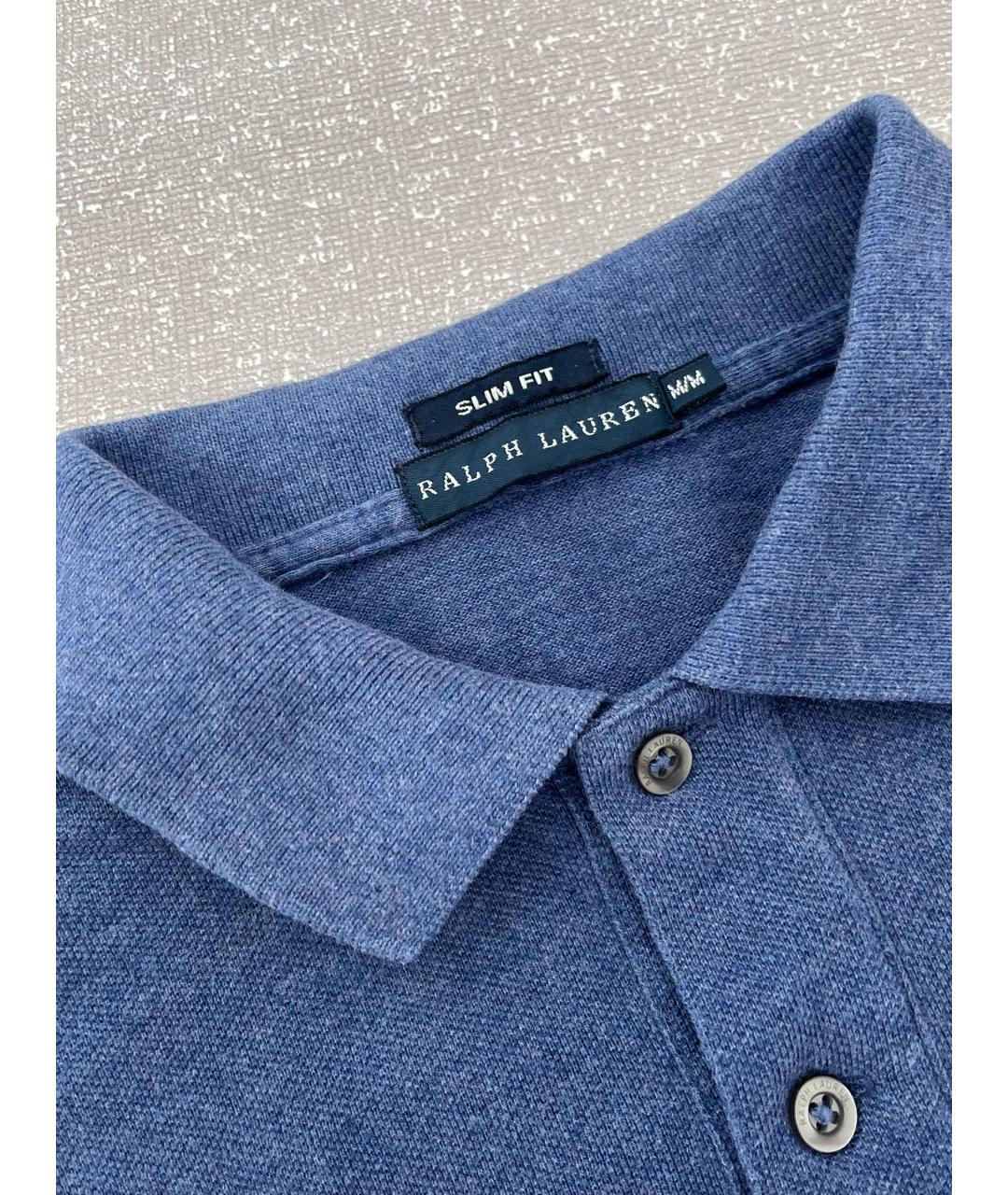 RALPH LAUREN Синяя хлопковая футболка, фото 3