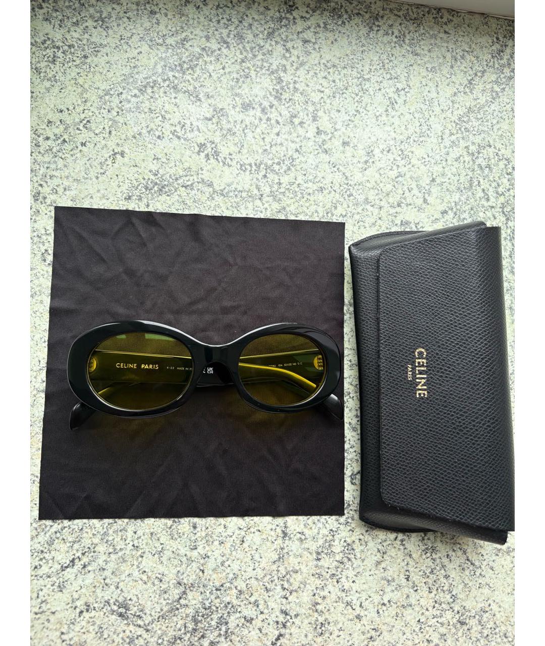 CELINE Черные пластиковые солнцезащитные очки, фото 4