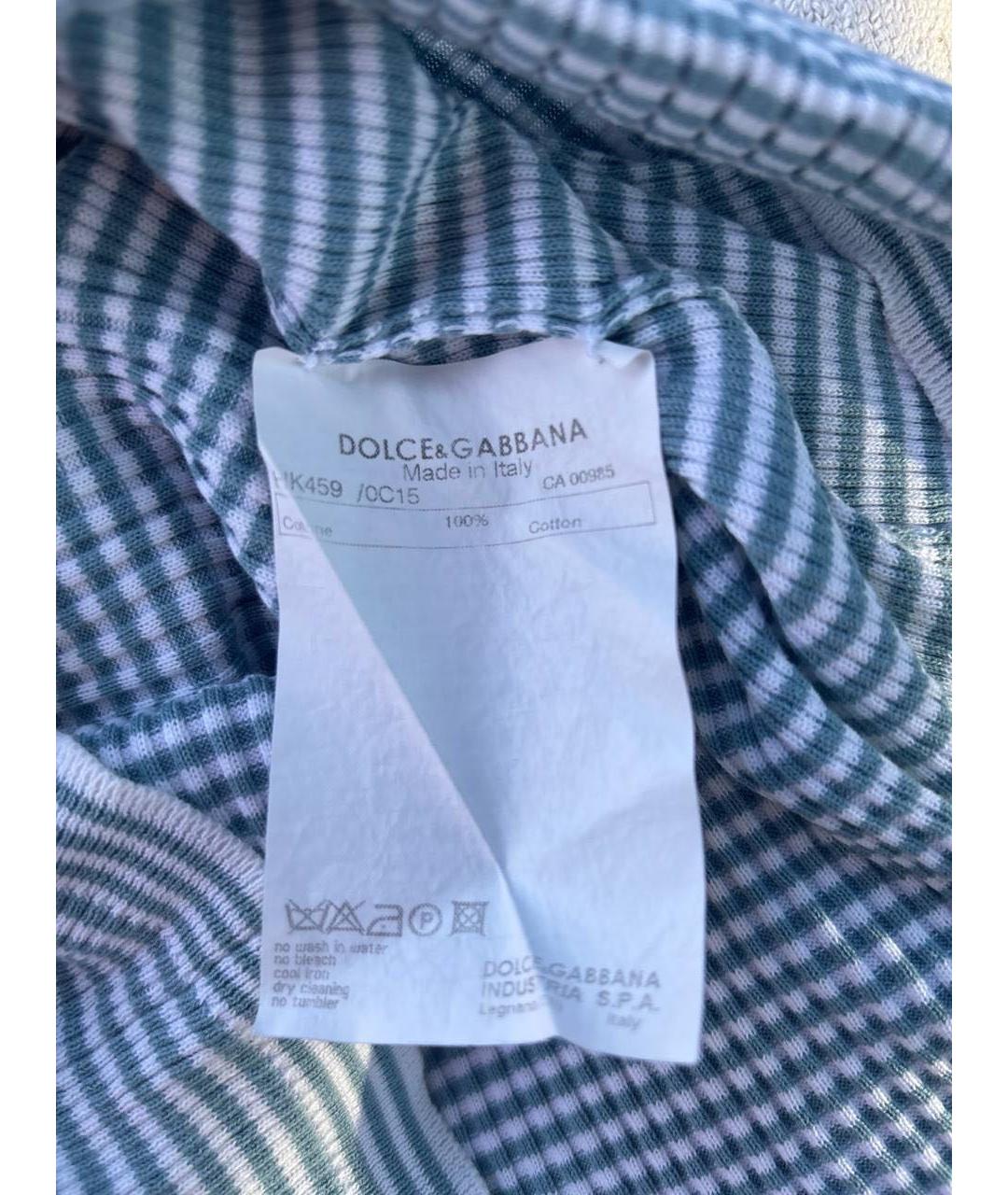 DOLCE&GABBANA Голубая хлопковая майка, фото 5