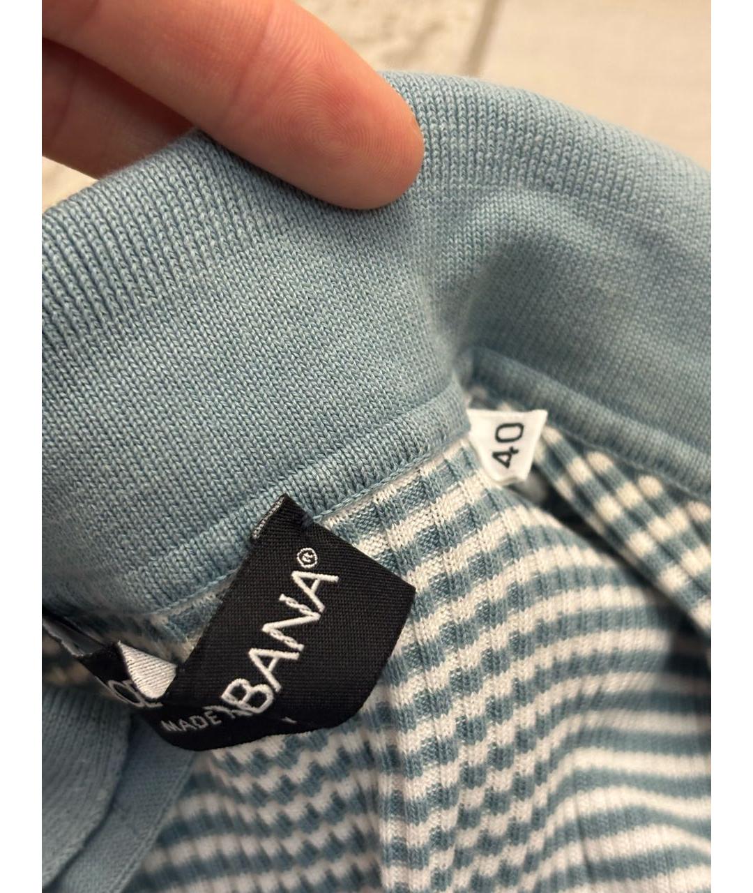 DOLCE&GABBANA Голубая хлопковая майка, фото 3