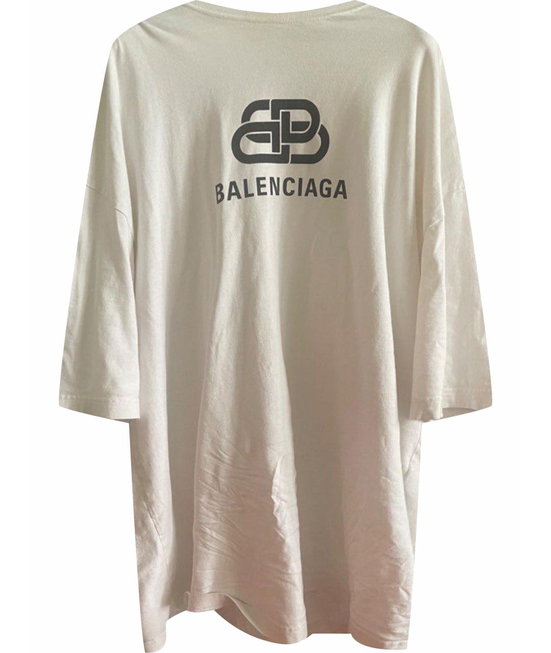 BALENCIAGA Белая хлопковая футболка, фото 1