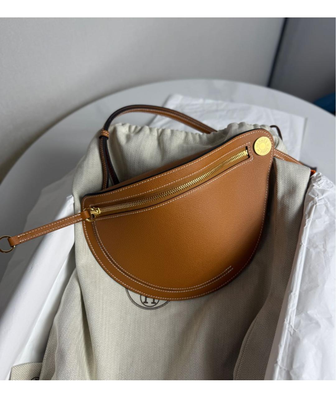 HERMES Коричневая кожаная сумка через плечо, фото 2
